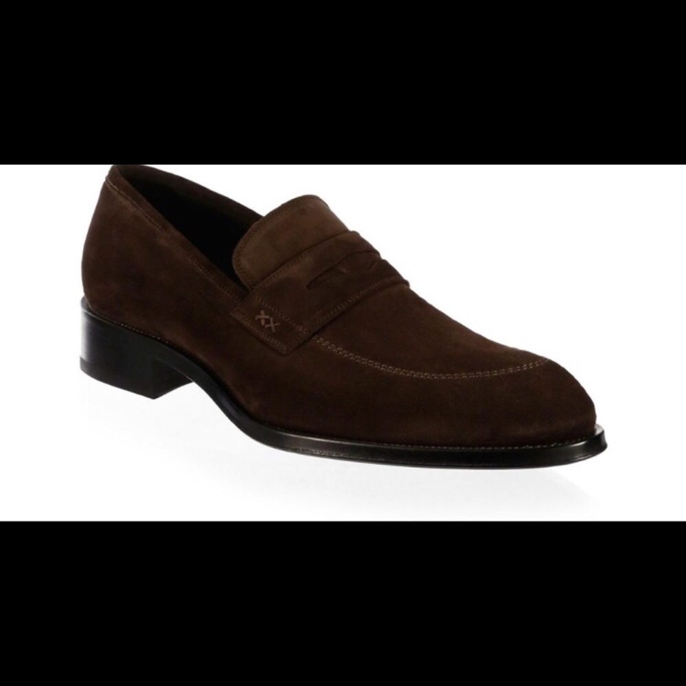 Brioni Men’s Brown Slip-on Leather Loafers